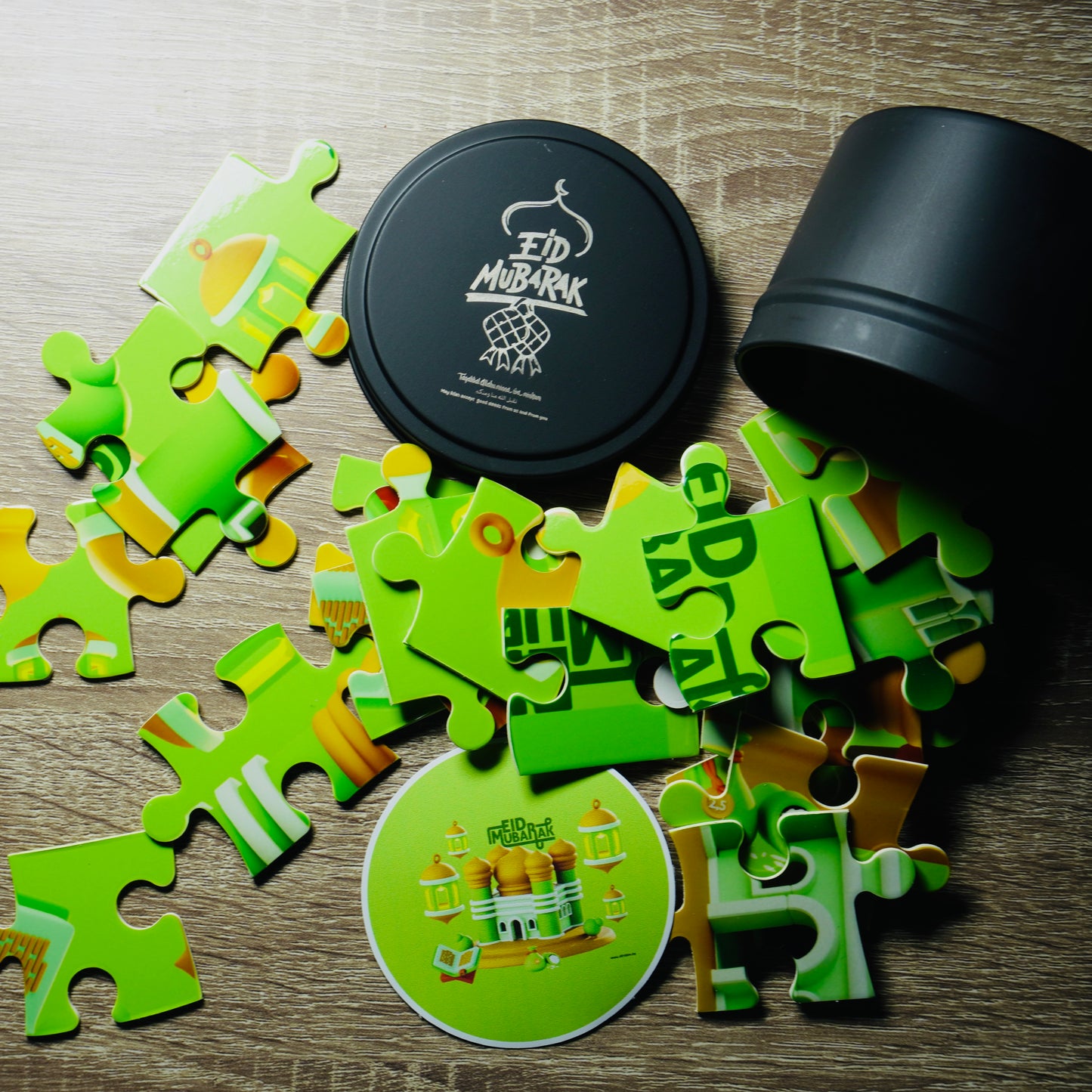 Kids Eid Mubarak Puzzle - Green Mosque
