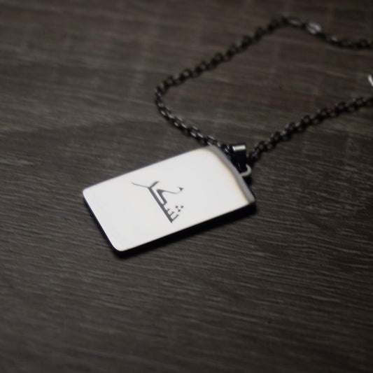 Metal engraving necklace - Shukar Vertical Bar