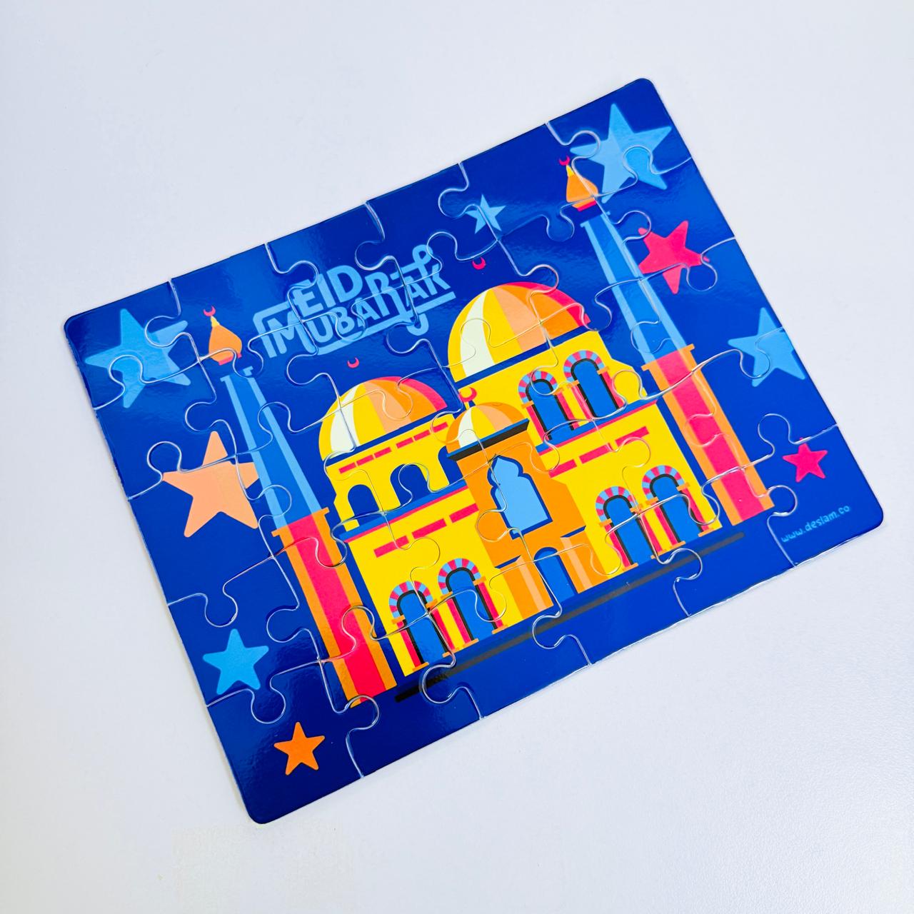 Kids Eid Mubarak Puzzle - Blue Mosque