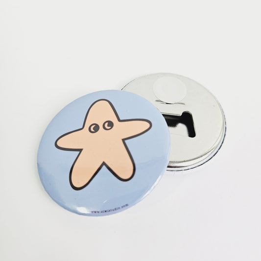 Star Fish Bottle Opener & Fridge Magnet (yellow)