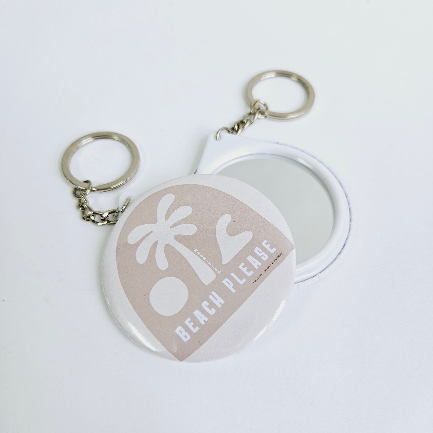 Beach Please Mirror Keychain