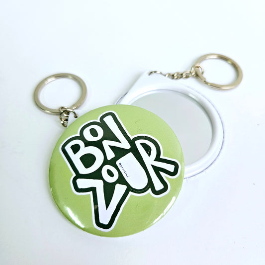 Bon Zour Mirror Keychain