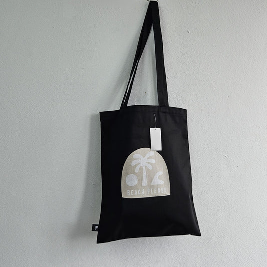 Tote Bag- Beach Please (Black Design)
