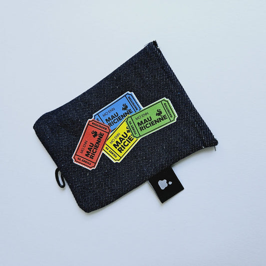 Mauricienne - Keyring Denim Pouch