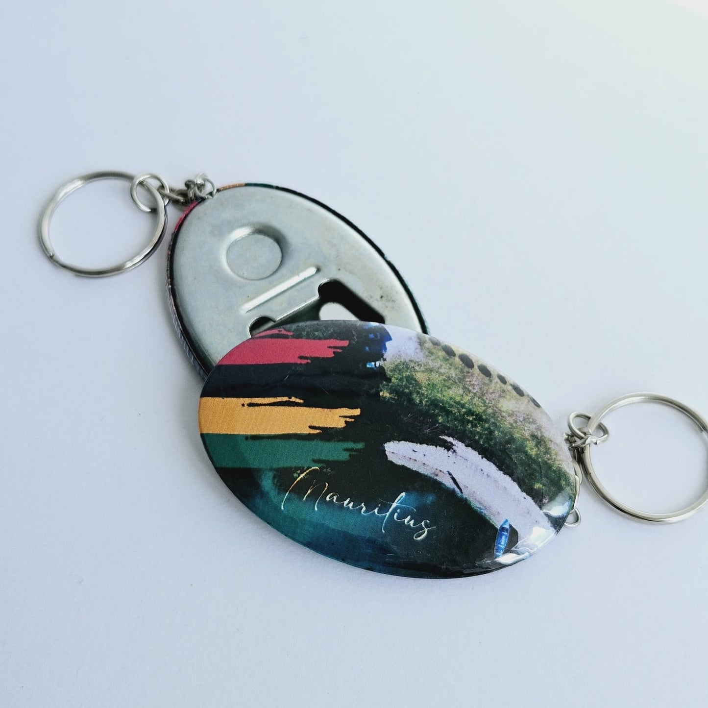 Beach Oval Key Chain Bottle Opener