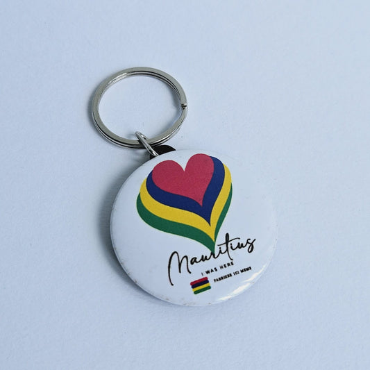 Mauritius Heart Black Back Keychain