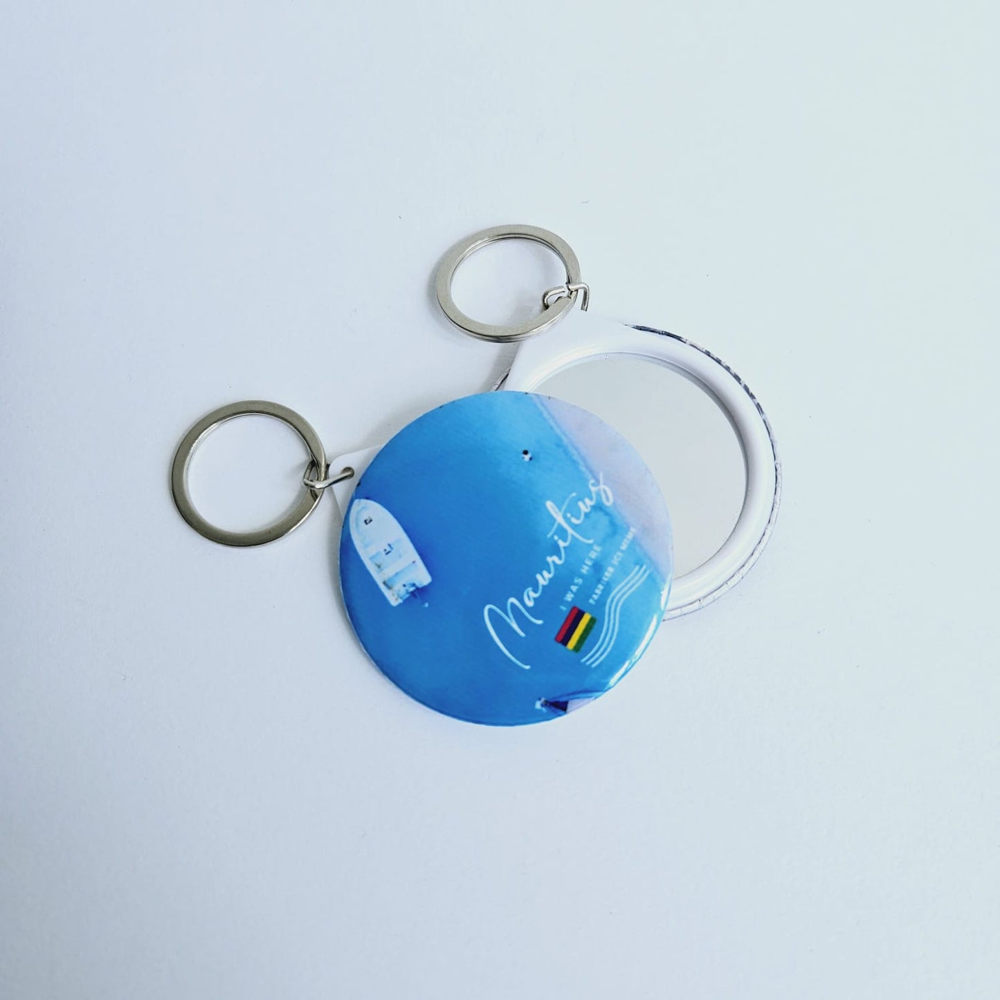 Blue Mauritius Mirror Keychain