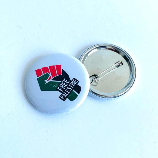 Solidarity Pin Badge (Hand Flag White)