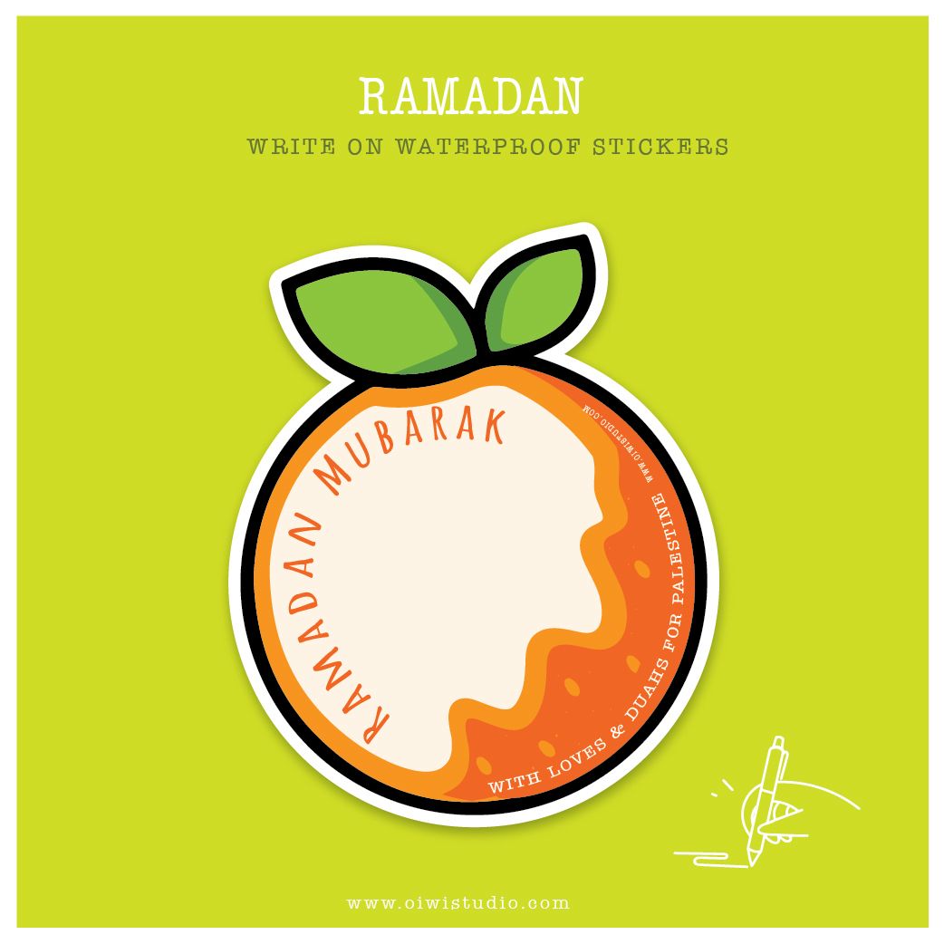 Ramadan Write On Waterproof Stickers