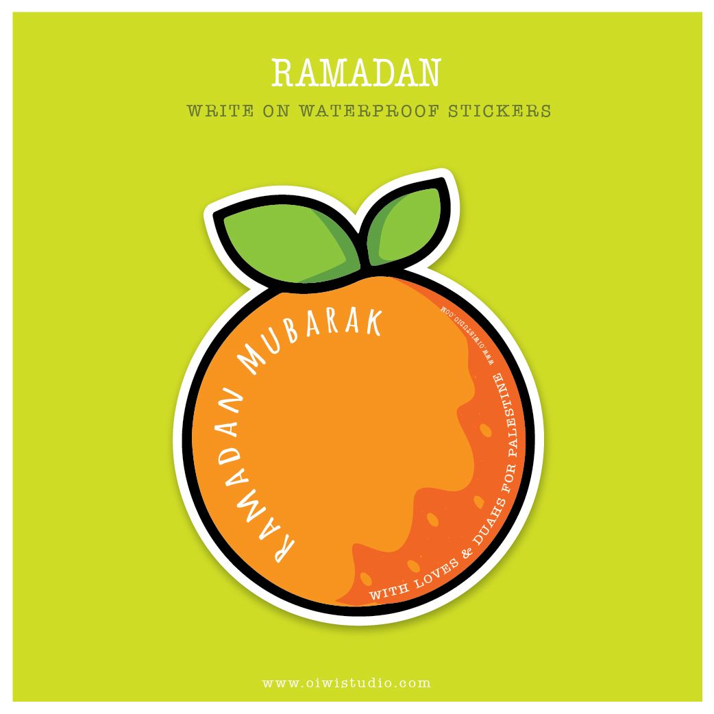 Ramadan Write On Waterproof Stickers - Full Colour