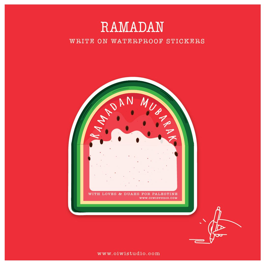 Ramadan Write On Waterproof Stickers