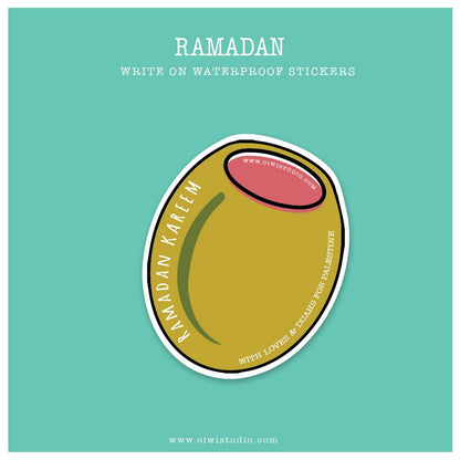 Ramadan Write On Waterproof Stickers - Full Colour