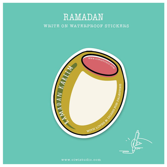 Ramadan Write On Waterproof Stickers