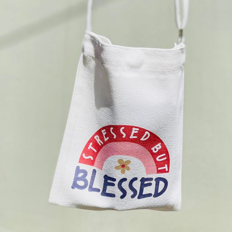 Shoulder Sling Bag - Stressed but Blessed