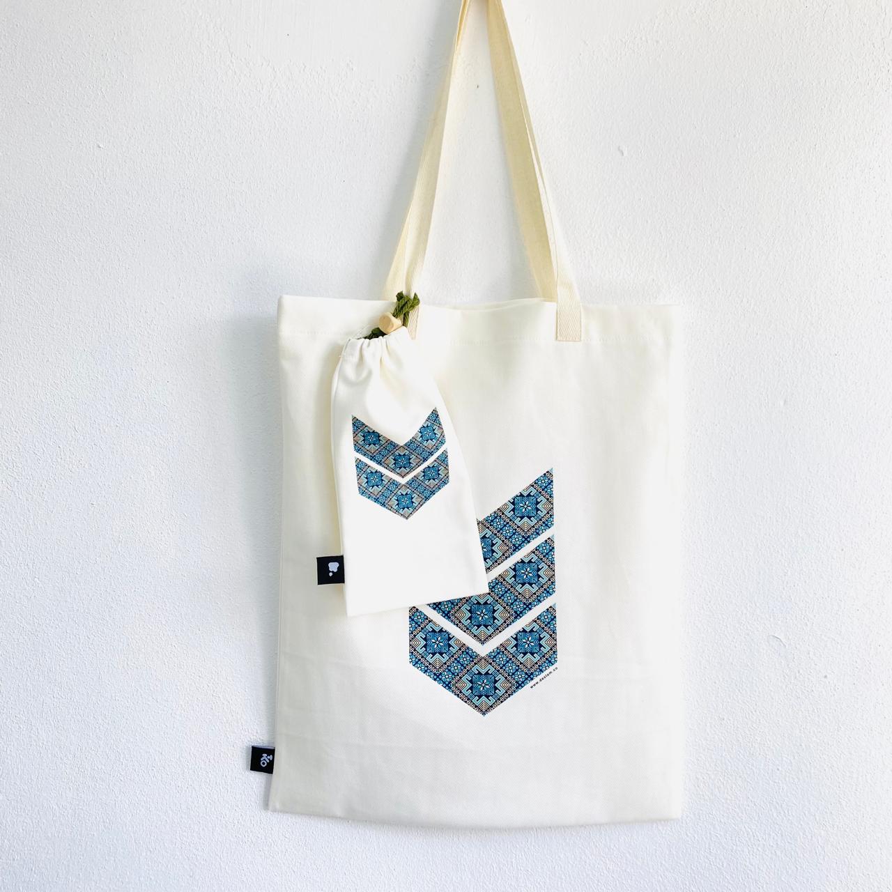 Turquoise Pattern - Sunglass Pouch & Tote Bag