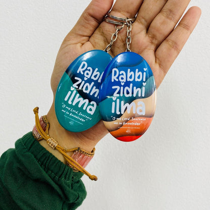 Rabbi Zidni ilma - Oval Keychain