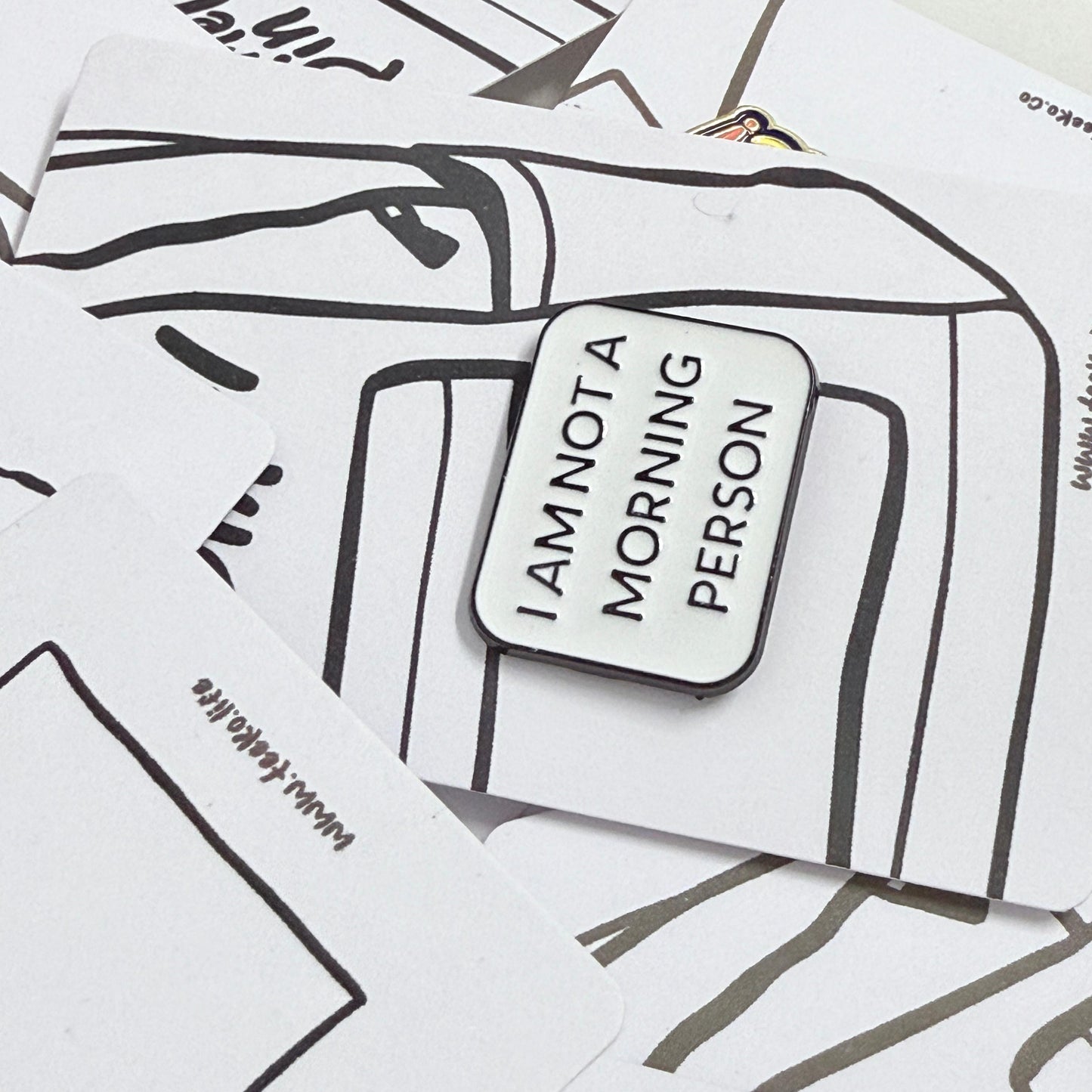 Enamel Pin Typography - I am not a Morning Person