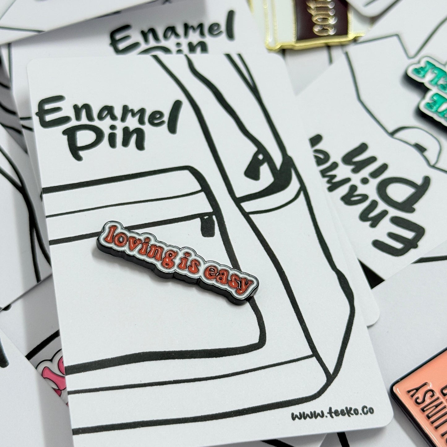 Enamel Pin Typography - Loving is Easy