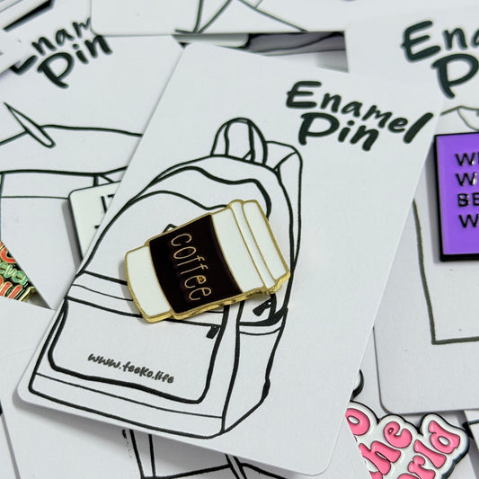 Enamel Pin Typography - Coffee